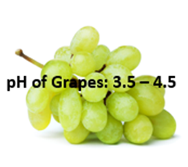 pH of Grapes: 3.5 – 4.5